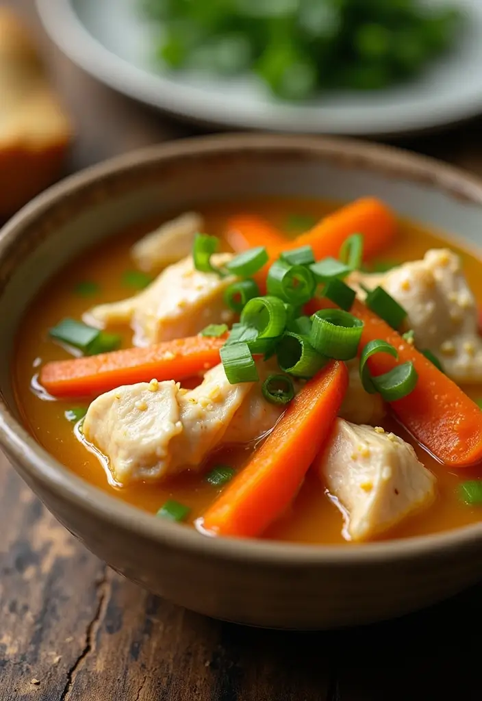 29 Whole30 Chicken Soup Recipes That Feel Warm & Nourishing - 4. Ginger Garlic Chicken Soup