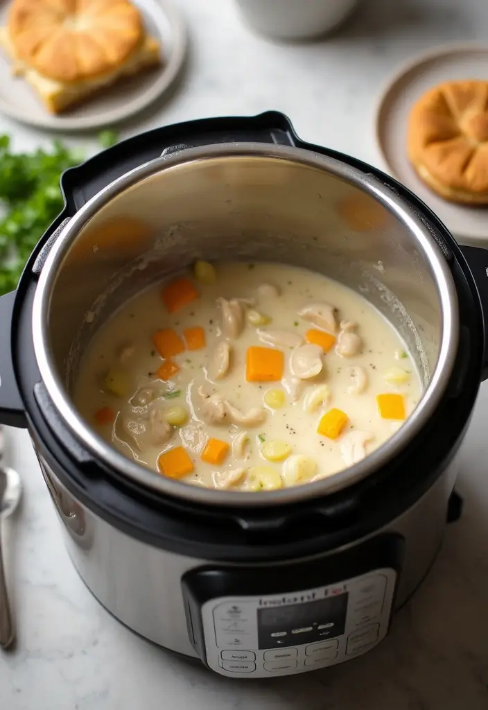 30 Bisquick Chicken Pot Pie Recipes That Are Family Favorites - 11. Instant Pot Bisquick Chicken Pot Pie