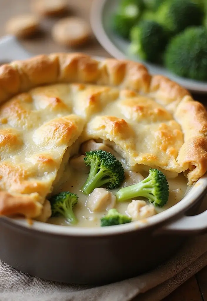30 Bisquick Chicken Pot Pie Recipes That Are Family Favorites - 13. Creamy Bisquick Chicken Pot Pie with Broccoli