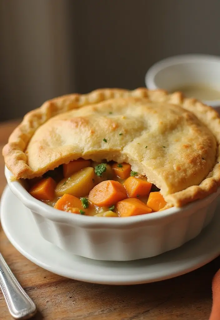 30 Bisquick Chicken Pot Pie Recipes That Are Family Favorites - 23. Sweet Potato and Chicken Bisquick Pot Pie