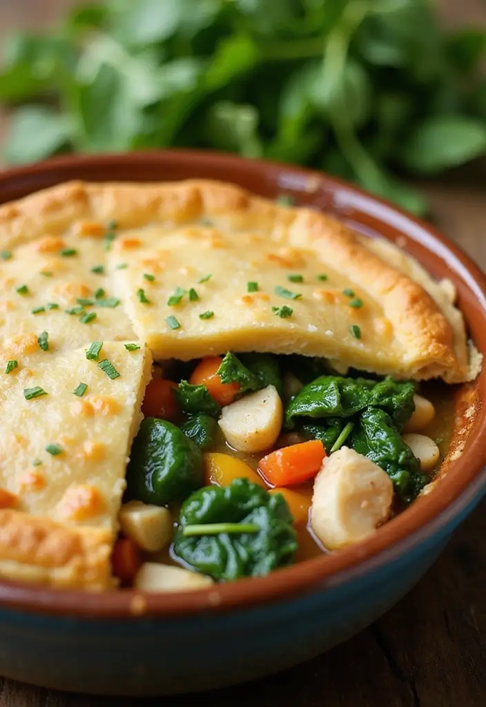 30 Bisquick Chicken Pot Pie Recipes That Are Family Favorites - 6. Bisquick Chicken Pot Pie with Spinach