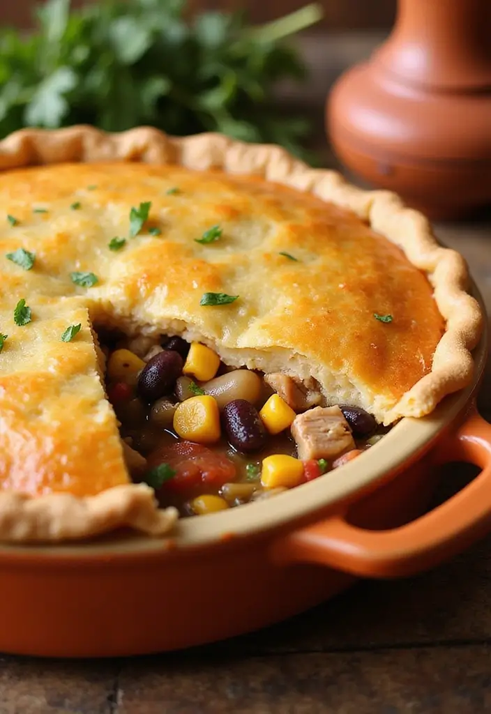 30 Bisquick Chicken Pot Pie Recipes That Are Family Favorites - 8. Southwestern Bisquick Chicken Pot Pie