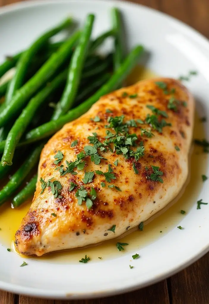 30 Chicken Dinner Recipes: Healthy and Full of Flavor - 16. Garlic Butter Chicken with Green Beans