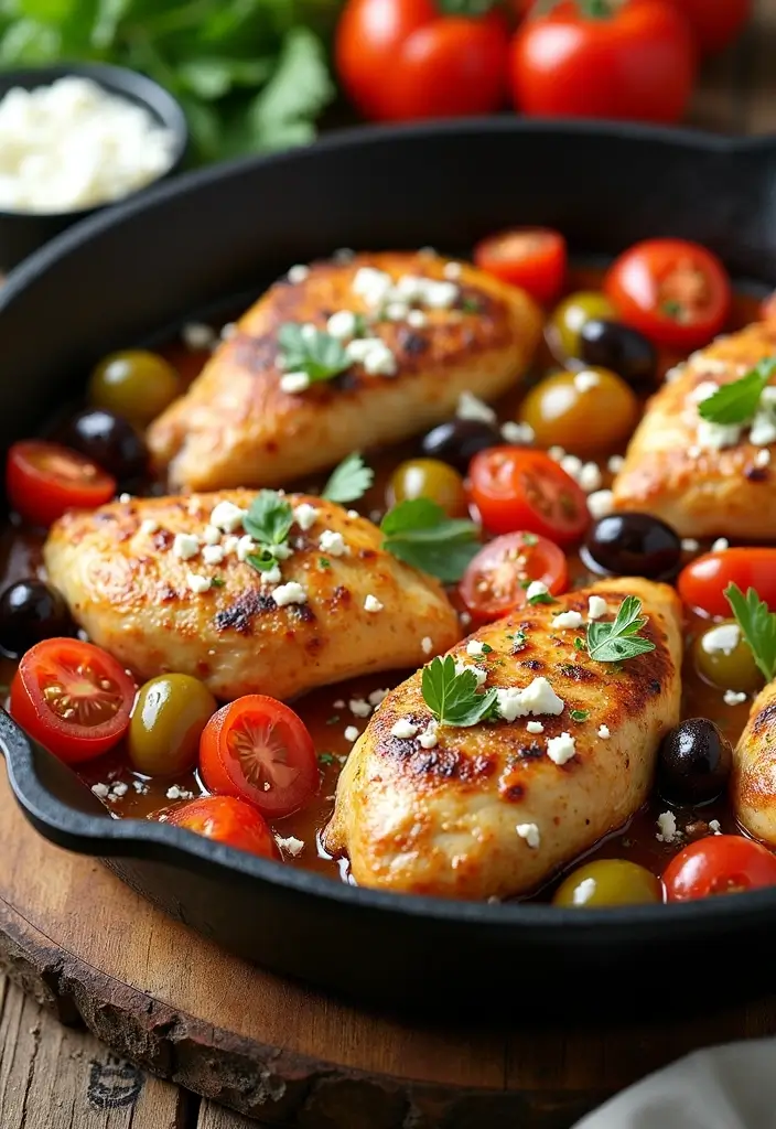 30 Chicken Dinner Recipes: Healthy and Full of Flavor - 5. Mediterranean Chicken Skillet