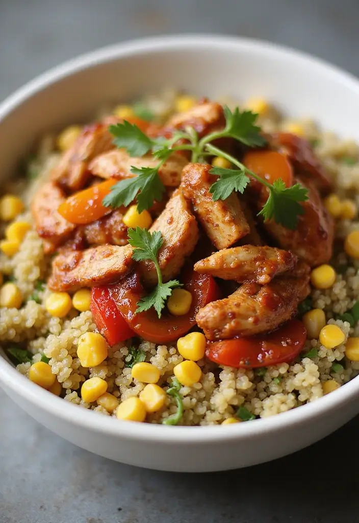 30 Chicken Dinner Recipes: Healthy and Full of Flavor - 6. Barbecue Chicken Quinoa Bowl