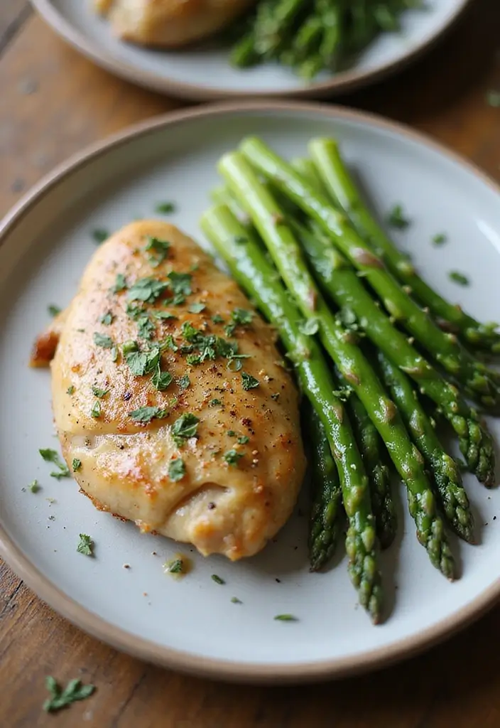 30 Chicken Dinner Recipes: Healthy and Full of Flavor - 7. Herbed Chicken with Asparagus