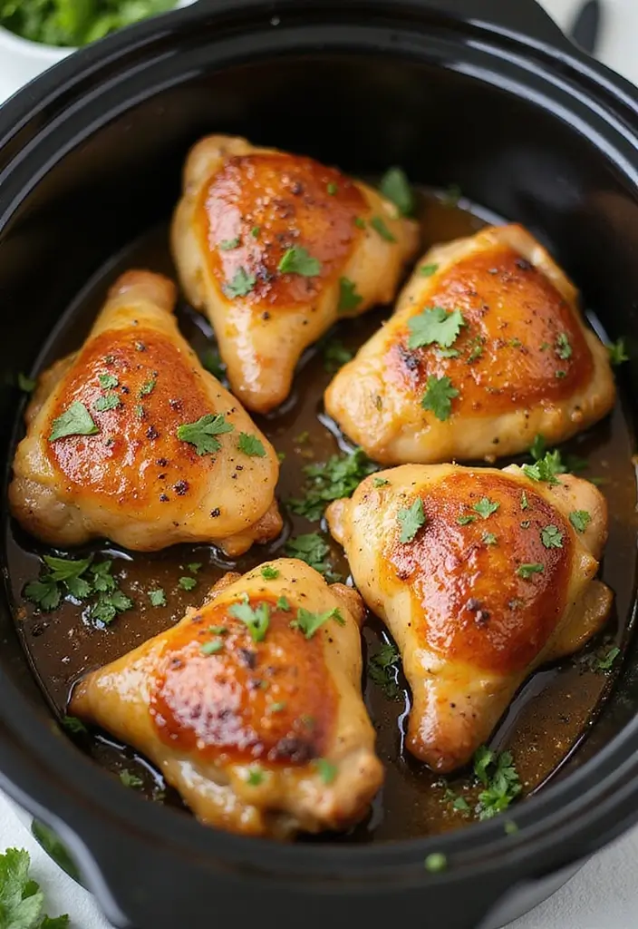 30 Chicken Leg Quarters Crock Pot Recipes That Fall Off the Bone 2 30 Chicken Leg Quarters Crock Pot Recipes That Fall Off the Bone - 1. Honey Garlic Chicken Leg Quarters