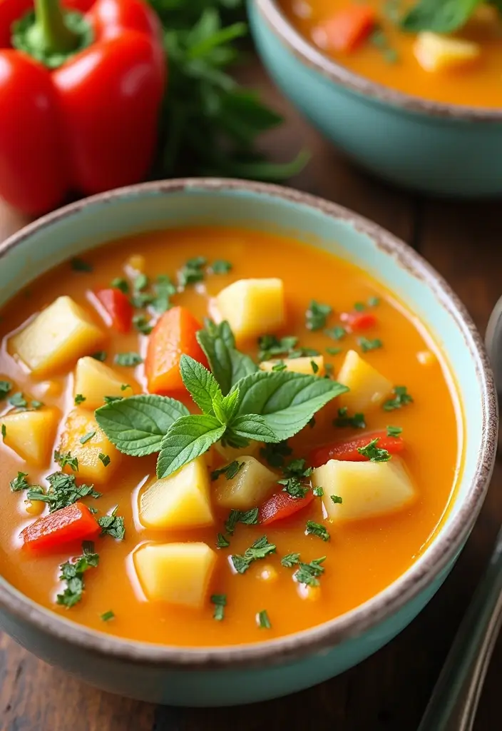 30 Chicken Potato Soup Crockpot Recipes That Are Cozy & Creamy 30 30 Chicken Potato Soup Crockpot Recipes That Are Cozy & Creamy - 29. Chicken Potato Soup with Bell Peppers