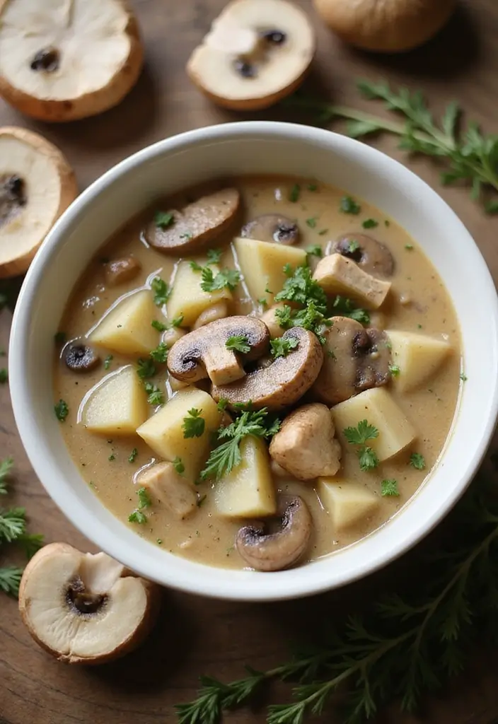 30 Chicken Potato Soup Crockpot Recipes That Are Cozy & Creamy 8 30 Chicken Potato Soup Crockpot Recipes That Are Cozy & Creamy - 7. Creamy Mushroom Chicken Potato Soup