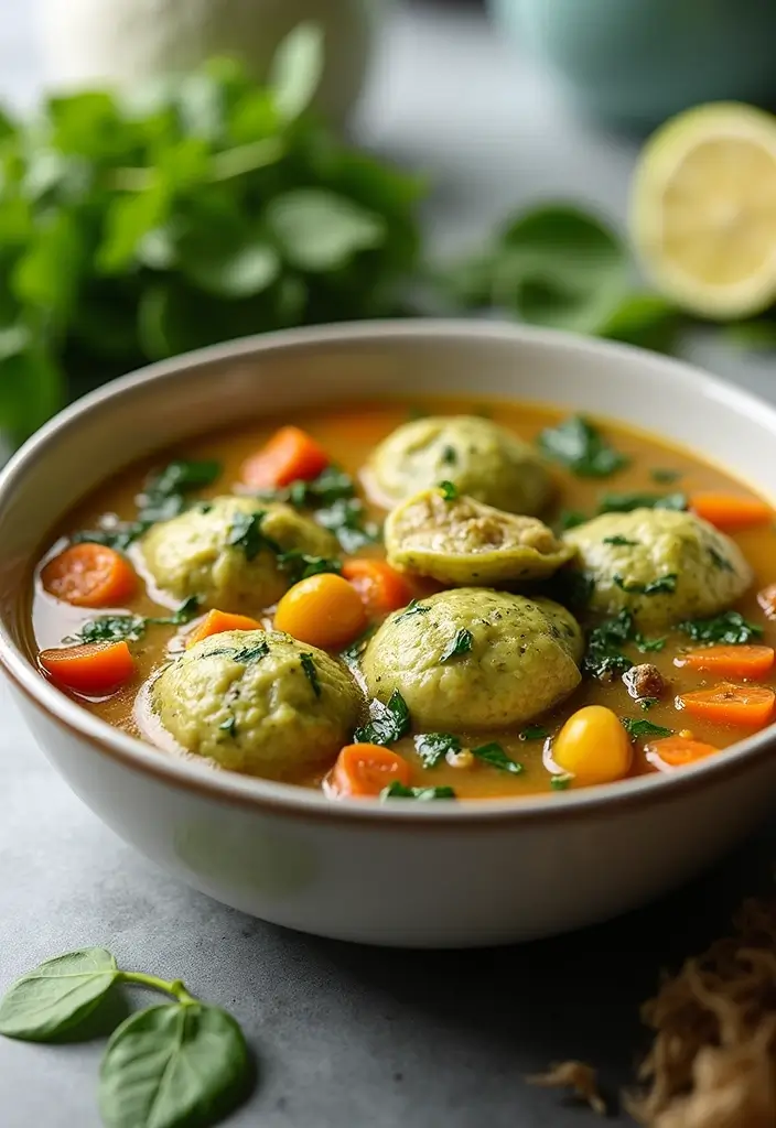 30 Chicken Stew with Dumplings Recipes That Are Old-Fashioned Delicious - 13. Pesto Chicken Stew with Spinach Dumplings