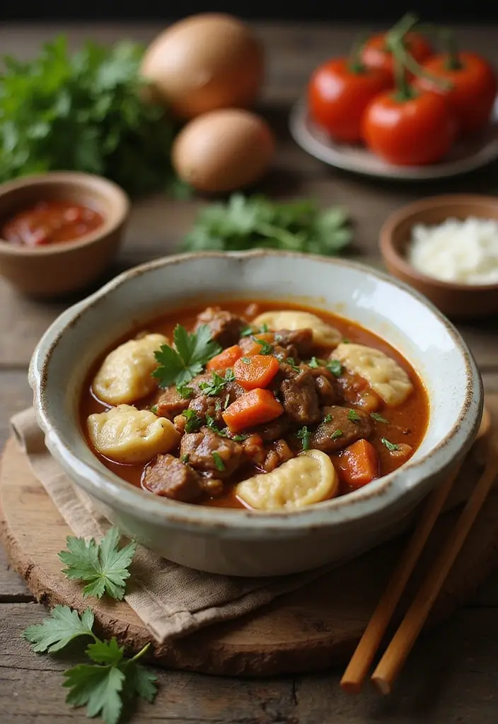 30 Chicken Stew with Dumplings Recipes That Are Old-Fashioned Delicious - 18. Beefy Chicken Stew with Noodle Dumplings