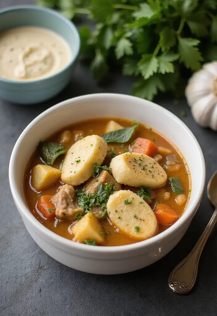 30 Chicken Stew with Dumplings Recipes That Are Old-Fashioned Delicious - 22. Garlic and Herb Chicken Stew with Sage Dumplings