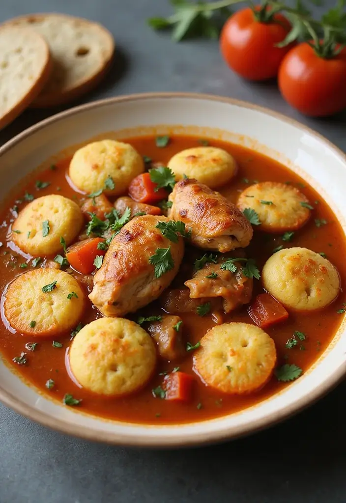 30 Chicken Stew with Dumplings Recipes That Are Old-Fashioned Delicious - 23. Italian Chicken Stew with Polenta Dumplings
