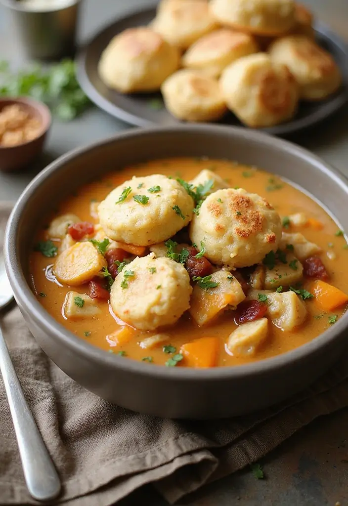 30 Chicken Stew with Dumplings Recipes That Are Old-Fashioned Delicious - 26. Ranch Chicken Stew with Cheddar-Bacon Dumplings