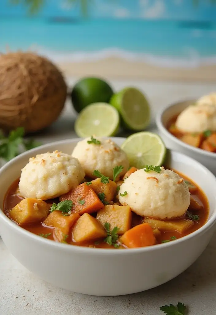 30 Chicken Stew with Dumplings Recipes That Are Old-Fashioned Delicious - 28. Hawaiian Chicken Stew with Coconut-Lime Dumplings