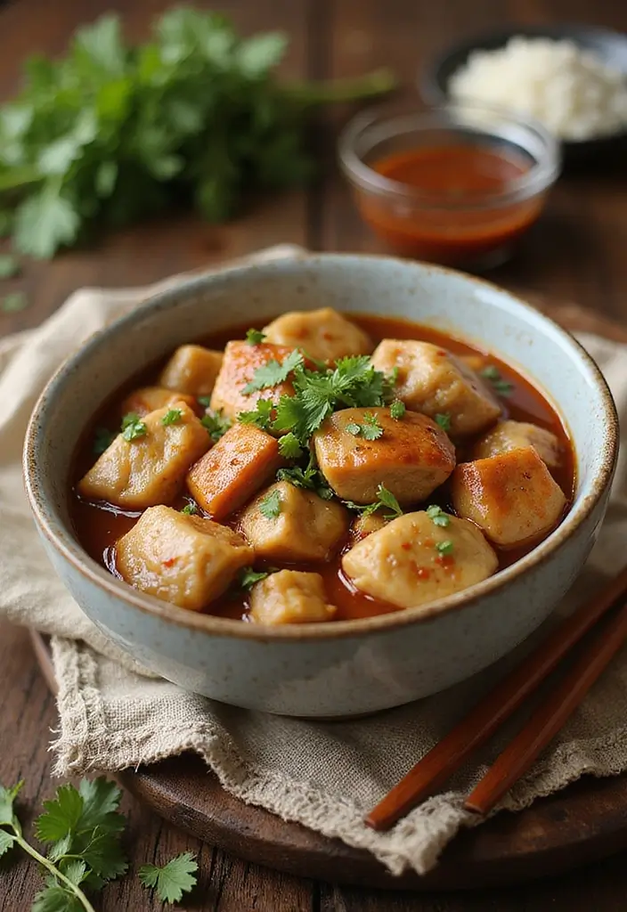 30 Chicken Stew with Dumplings Recipes That Are Old-Fashioned Delicious - 29. Teriyaki Chicken Stew with Rice Dumplings