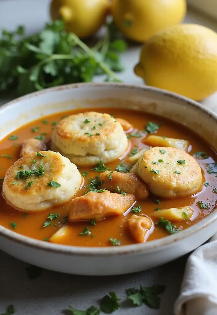 30 Chicken Stew with Dumplings Recipes That Are Old-Fashioned Delicious - 4. Lemon Herb Chicken Stew with Garlic-Parmesan Dumplings