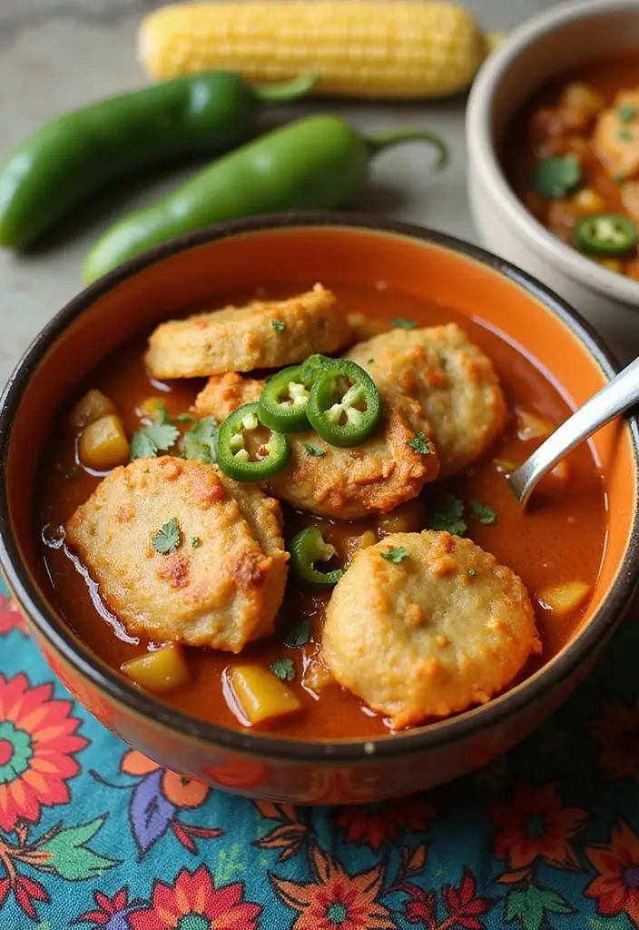 30 Chicken Stew with Dumplings Recipes That Are Old-Fashioned Delicious - 5. Spicy Chicken Stew with Jalapeño Corn Dumplings