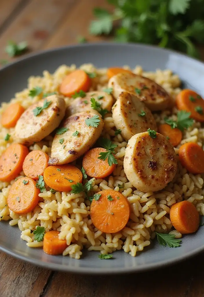 30 Garlic Chicken and Rice Recipes That Are Flavor-Packed Comfort 27 30 Garlic Chicken and Rice Recipes That Are Flavor-Packed Comfort - 26. Garlic Chicken and Rice with Carrots