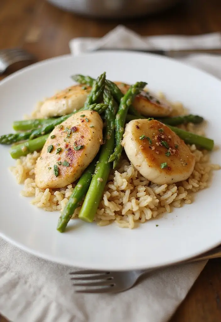 30 Garlic Chicken and Rice Recipes That Are Flavor-Packed Comfort 28 30 Garlic Chicken and Rice Recipes That Are Flavor-Packed Comfort - 27. Garlic Chicken and Rice with Asparagus