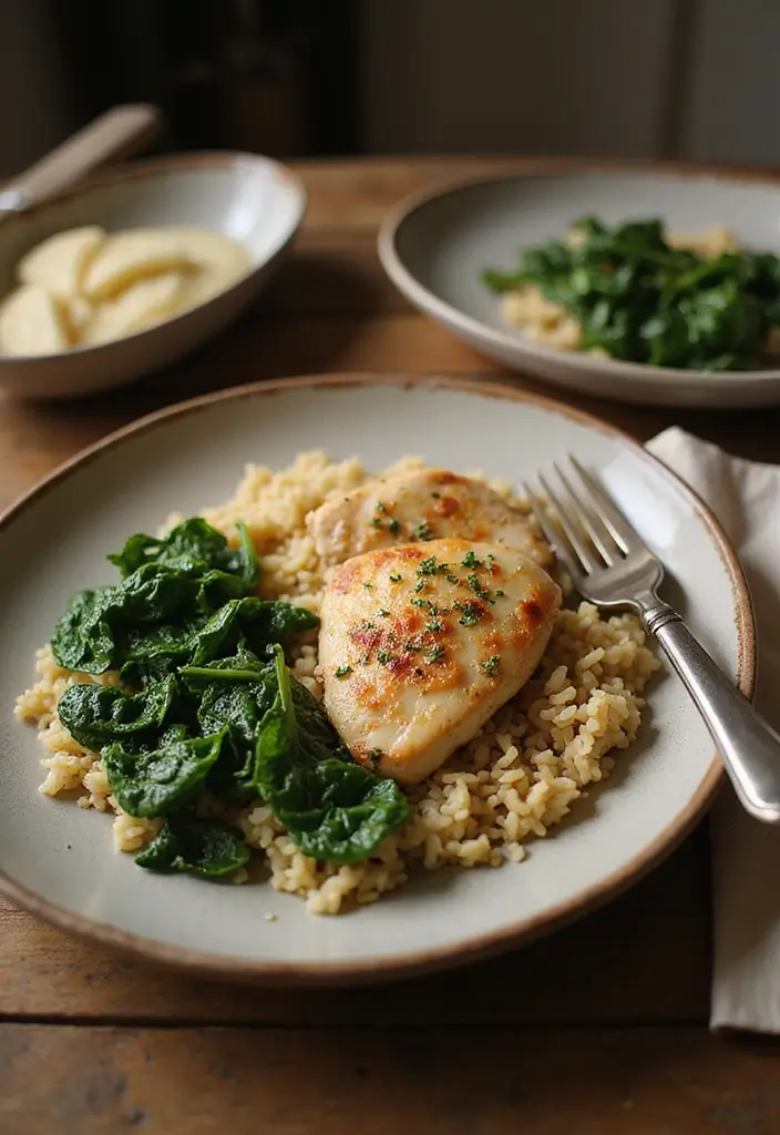 30 Garlic Chicken and Rice Recipes That Are Flavor-Packed Comfort 30 30 Garlic Chicken and Rice Recipes That Are Flavor-Packed Comfort - 29. Garlic Chicken and Rice with Spinach