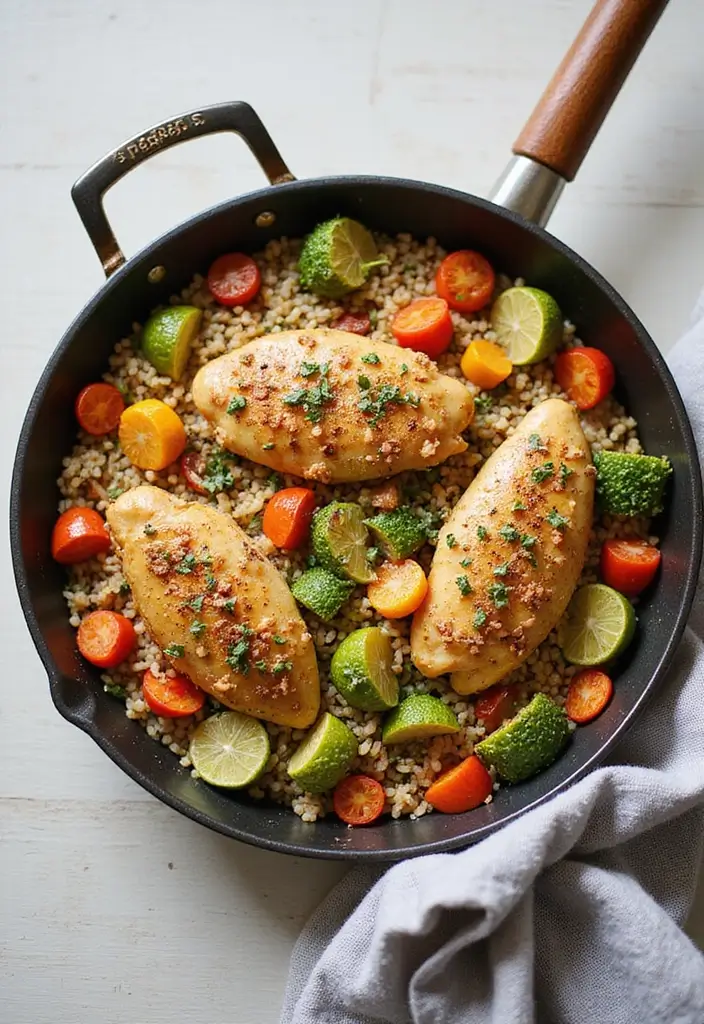 30 Garlic Chicken and Rice Recipes That Are Flavor-Packed Comfort 8 30 Garlic Chicken and Rice Recipes That Are Flavor-Packed Comfort - 7. One-Pan Garlic Chicken and Brown Rice