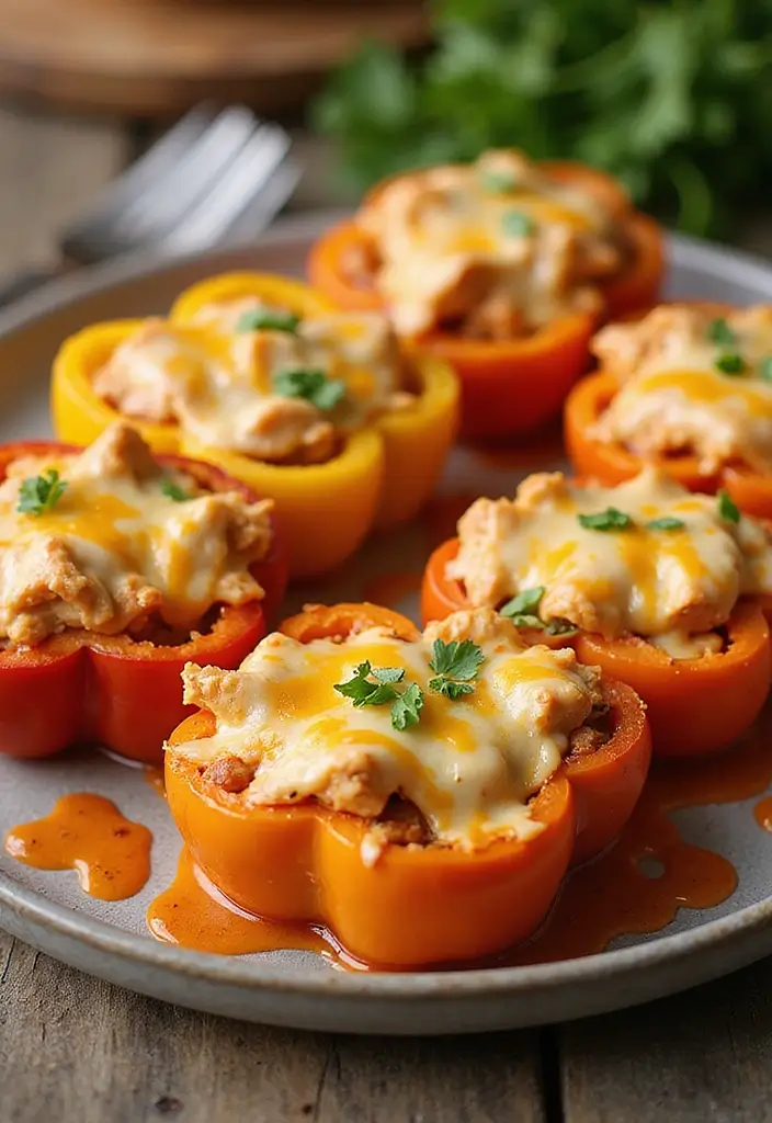 30 Healthy Buffalo Chicken Recipes That Are Clean & Delicious 11 30 Healthy Buffalo Chicken Recipes That Are Clean & Delicious - 10. Buffalo Chicken Stuffed Peppers