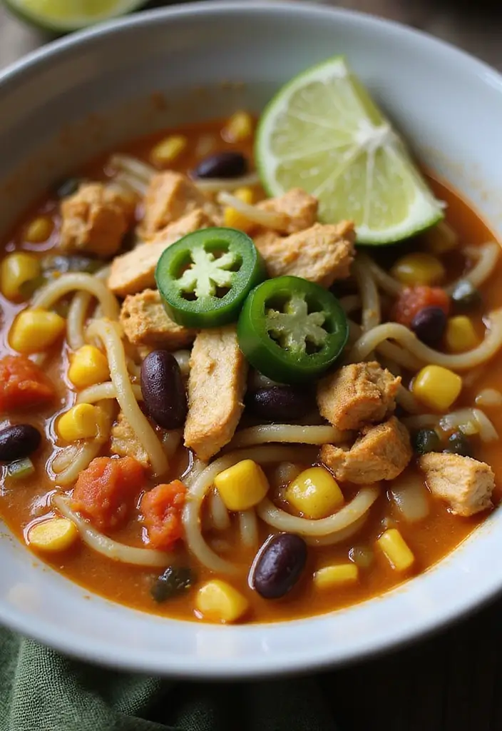 30 Homestyle Chicken Noodle Soup Recipes That Feel Like Grandma’s - 11. Southwest Chicken Noodle Soup