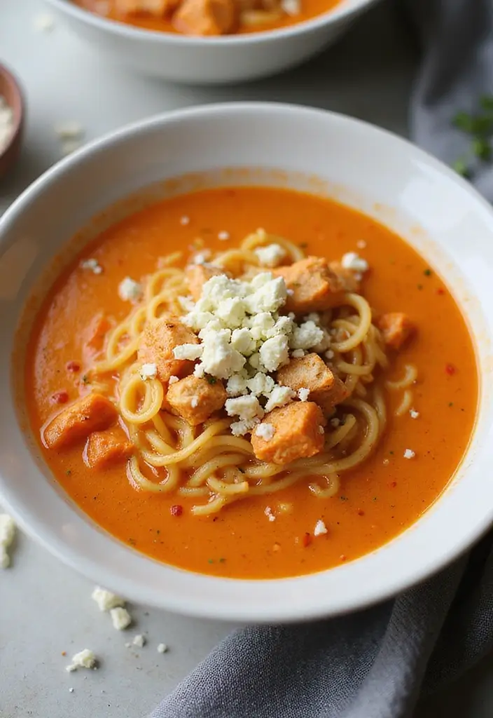 30 Homestyle Chicken Noodle Soup Recipes That Feel Like Grandma’s - 18. Buffalo Chicken Noodle Soup