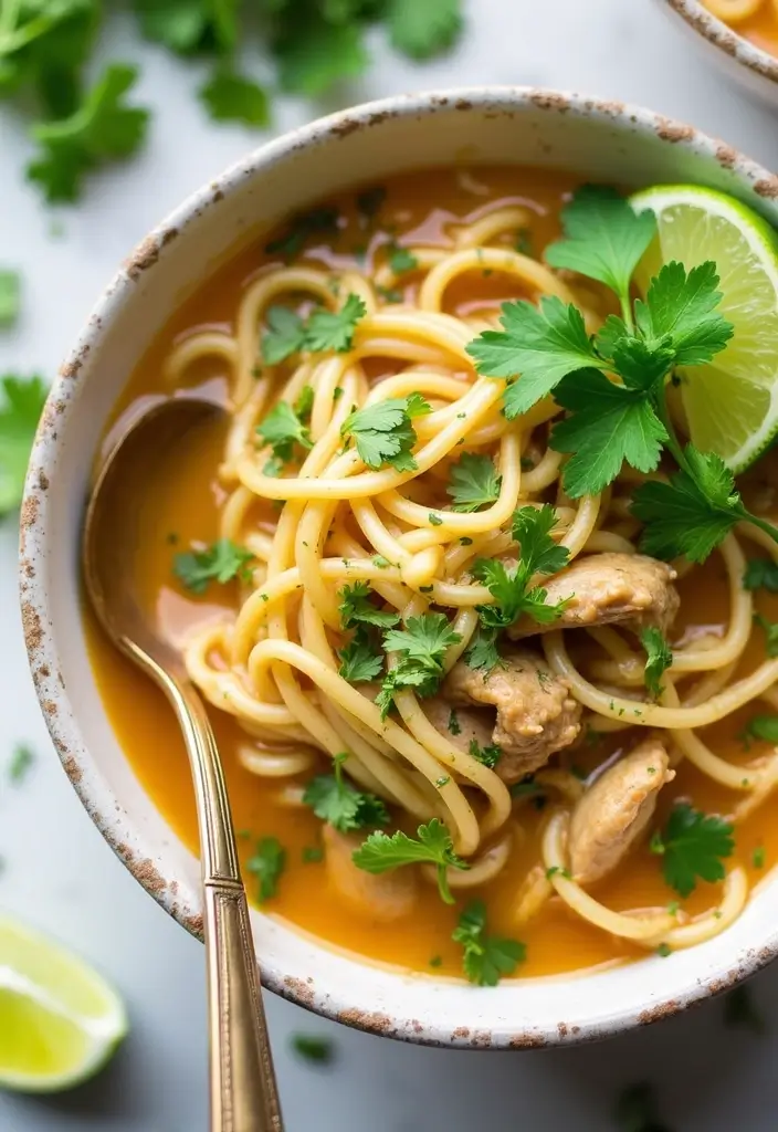 30 Homestyle Chicken Noodle Soup Recipes That Feel Like Grandma’s - 23. Cilantro Lime Chicken Noodle Soup