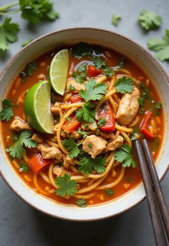 30 Homestyle Chicken Noodle Soup Recipes That Feel Like Grandma’s - 6. Thai-Inspired Chicken Noodle Soup