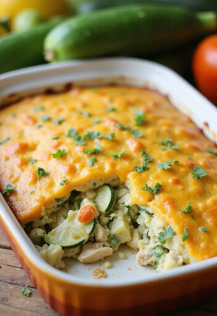 30 Hot Chicken Salad Casserole Recipes That Feel Retro & Delicious - 21. Chicken Salad Casserole with Zucchini