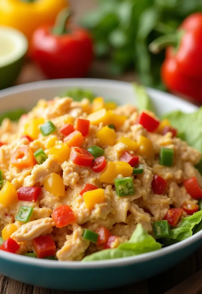 30 Hot Chicken Salad Casserole Recipes That Feel Retro & Delicious - 22. Chicken Salad Casserole with Bell Peppers