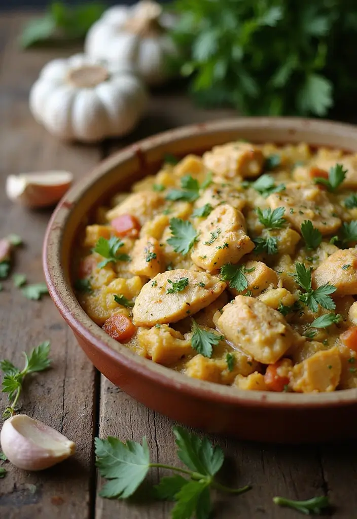 30 Hot Chicken Salad Casserole Recipes That Feel Retro & Delicious - 24. Chicken Salad Casserole with Garlic and Herbs