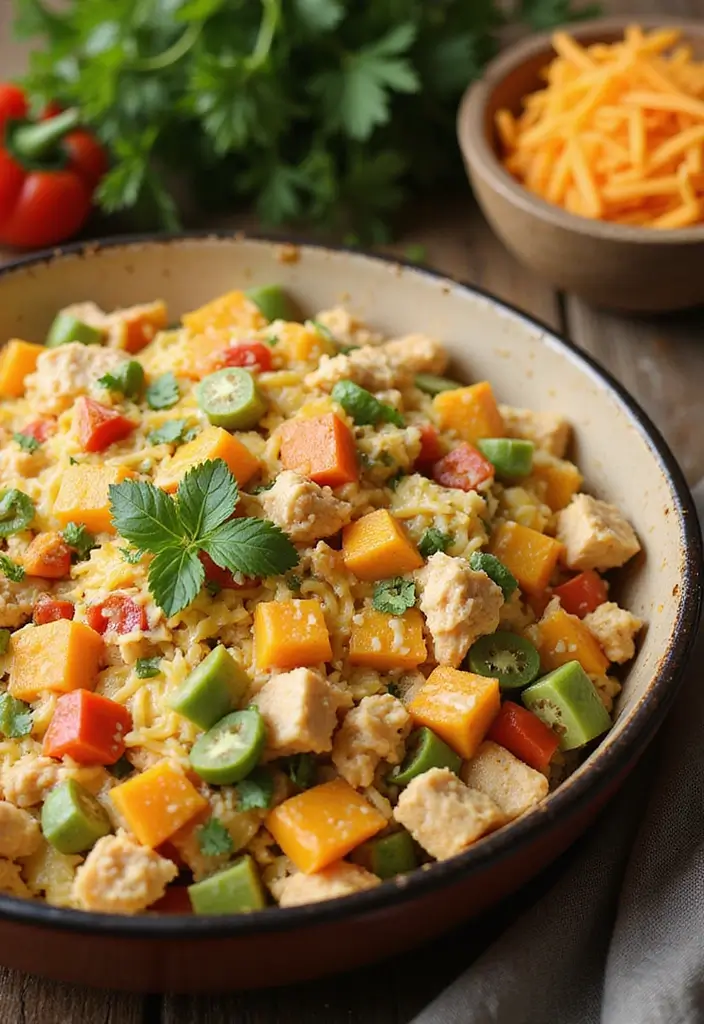 30 Hot Chicken Salad Casserole Recipes That Feel Retro & Delicious - 27. Chicken Salad Casserole with Peppers and Cheese