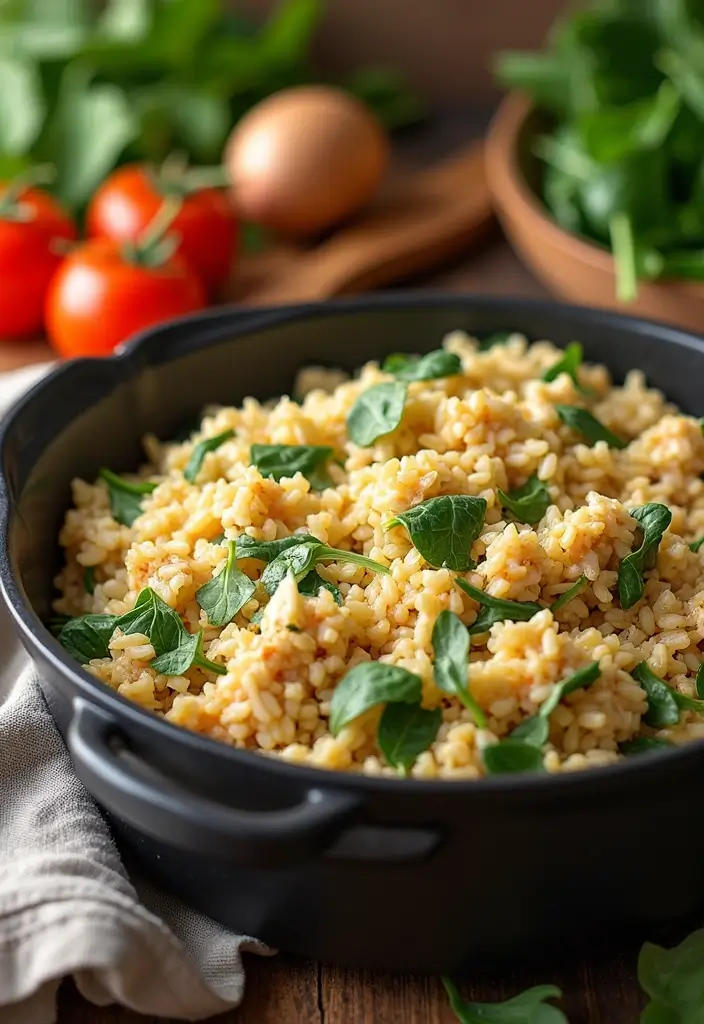 30 Hot Chicken Salad Casserole Recipes That Feel Retro & Delicious - 28. Chicken Salad Casserole with Rice and Spinach