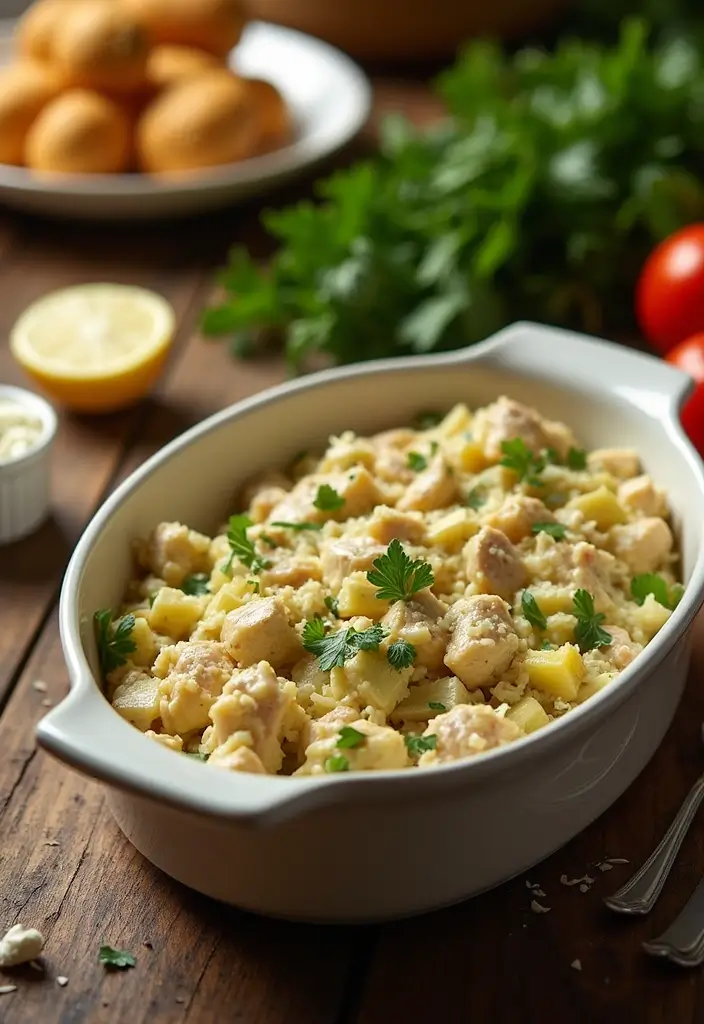 30 Hot Chicken Salad Casserole Recipes That Feel Retro & Delicious - 29. Chicken Salad Casserole with Artichokes and Cheese
