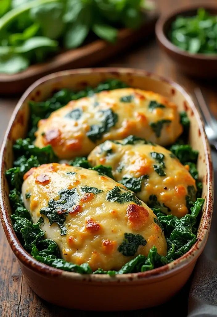 30 Hot Chicken Salad Casserole Recipes That Feel Retro & Delicious - 7. Spinach Artichoke Chicken Casserole