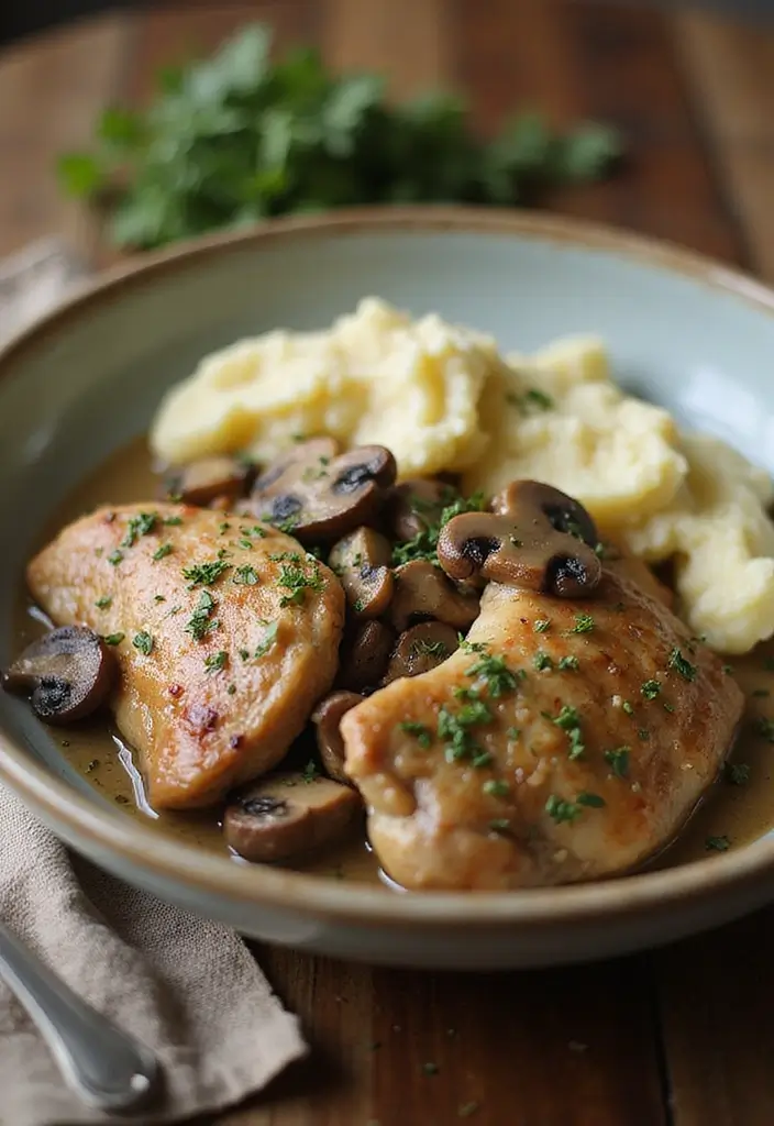 30 How to Cook Chicken Thighs Recipes That Stay Moist & Crispy - 6. Creamy Mushroom Chicken Thighs