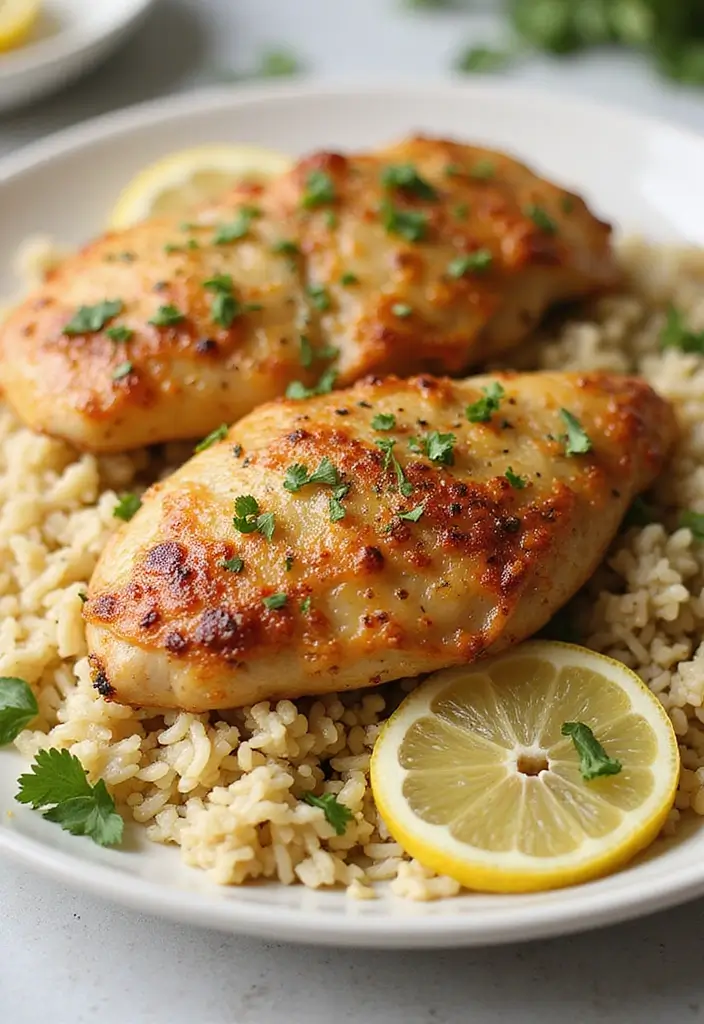 30 Lemon Pepper Chicken Thighs Recipes That Are Quick & Tasty - 13. Lemon Pepper Chicken Thighs with Rice Pilaf