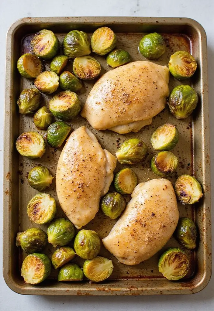 30 Lemon Pepper Chicken Thighs Recipes That Are Quick & Tasty - 14. Lemon Pepper Chicken Thighs with Roasted Brussels Sprouts