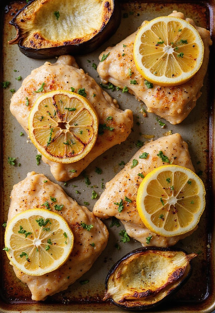 30 Lemon Pepper Chicken Thighs Recipes That Are Quick & Tasty - 21. Lemon Pepper Chicken Thighs with Eggplant