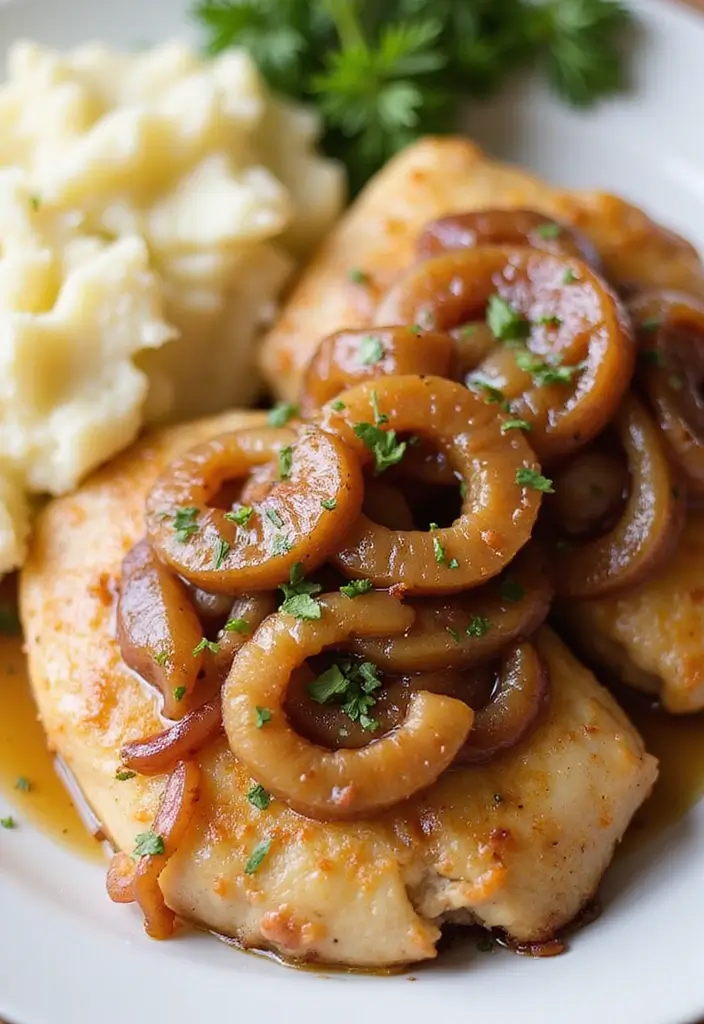 30 Lemon Pepper Chicken Thighs Recipes That Are Quick & Tasty - 24. Lemon Pepper Chicken Thighs with Caramelized Onions