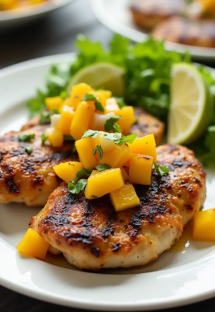 30 Lemon Pepper Chicken Thighs Recipes That Are Quick & Tasty - 27. Lemon Pepper Chicken Thighs with Mango Salsa