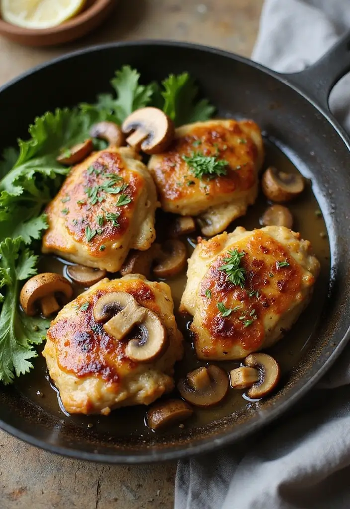 30 Low Carb Chicken Thigh Recipes That Are Easy and Satisfying 21 30 Low Carb Chicken Thigh Recipes That Are Easy and Satisfying - 20. Savory Chicken Thighs with Mushrooms
