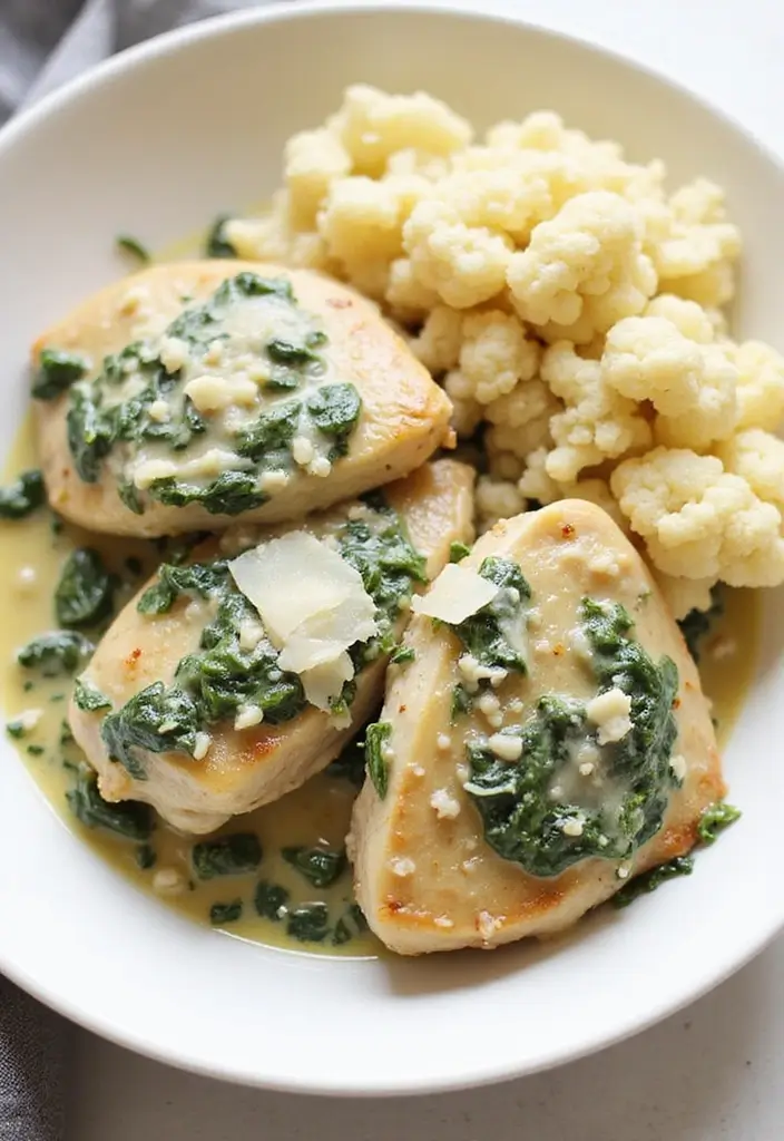 30 Low Carb Chicken Thigh Recipes That Are Easy and Satisfying 23 30 Low Carb Chicken Thigh Recipes That Are Easy and Satisfying - 22. Chicken Thighs with Creamy Spinach