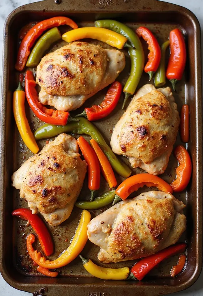 30 Low Carb Chicken Thigh Recipes That Are Easy and Satisfying 27 30 Low Carb Chicken Thigh Recipes That Are Easy and Satisfying - 26. Chicken Thighs with Roasted Bell Peppers