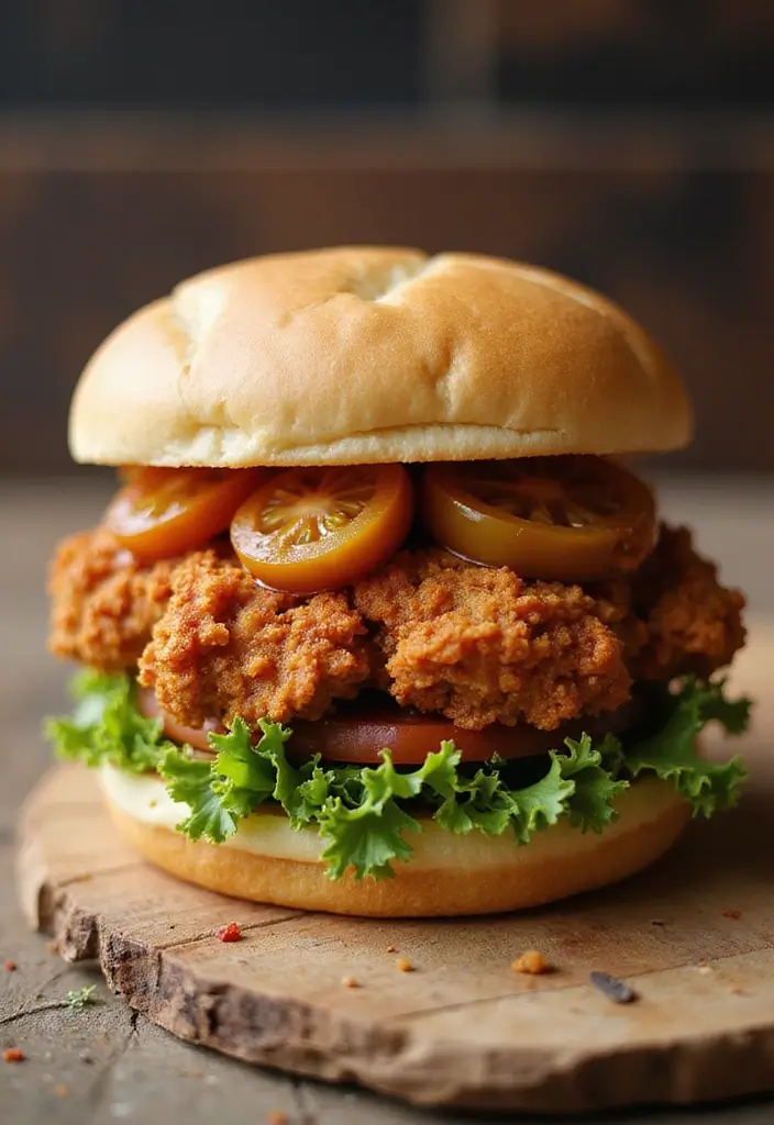 30 Nashville Hot Chicken Sandwich Recipes That Are Crispy & Spicy 14 30 Nashville Hot Chicken Sandwich Recipes That Are Crispy & Spicy - 13. Nashville Hot Chicken Sandwich with Fried Green Tomatoes
