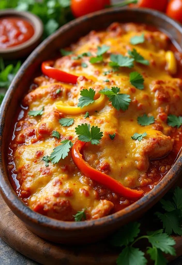 28 Easy Chicken Casserole Recipes with 4 Ingredients or Less 15 28 Easy Chicken Casserole Recipes with 4 Ingredients or Less - 14. Chicken Fajita Casserole