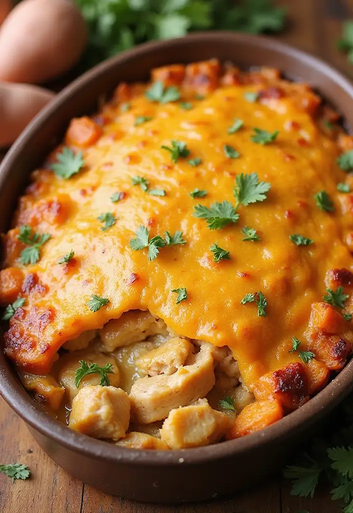 28 Easy Chicken Casserole Recipes with 4 Ingredients or Less 18 28 Easy Chicken Casserole Recipes with 4 Ingredients or Less - 17. Chicken and Sweet Potato Casserole